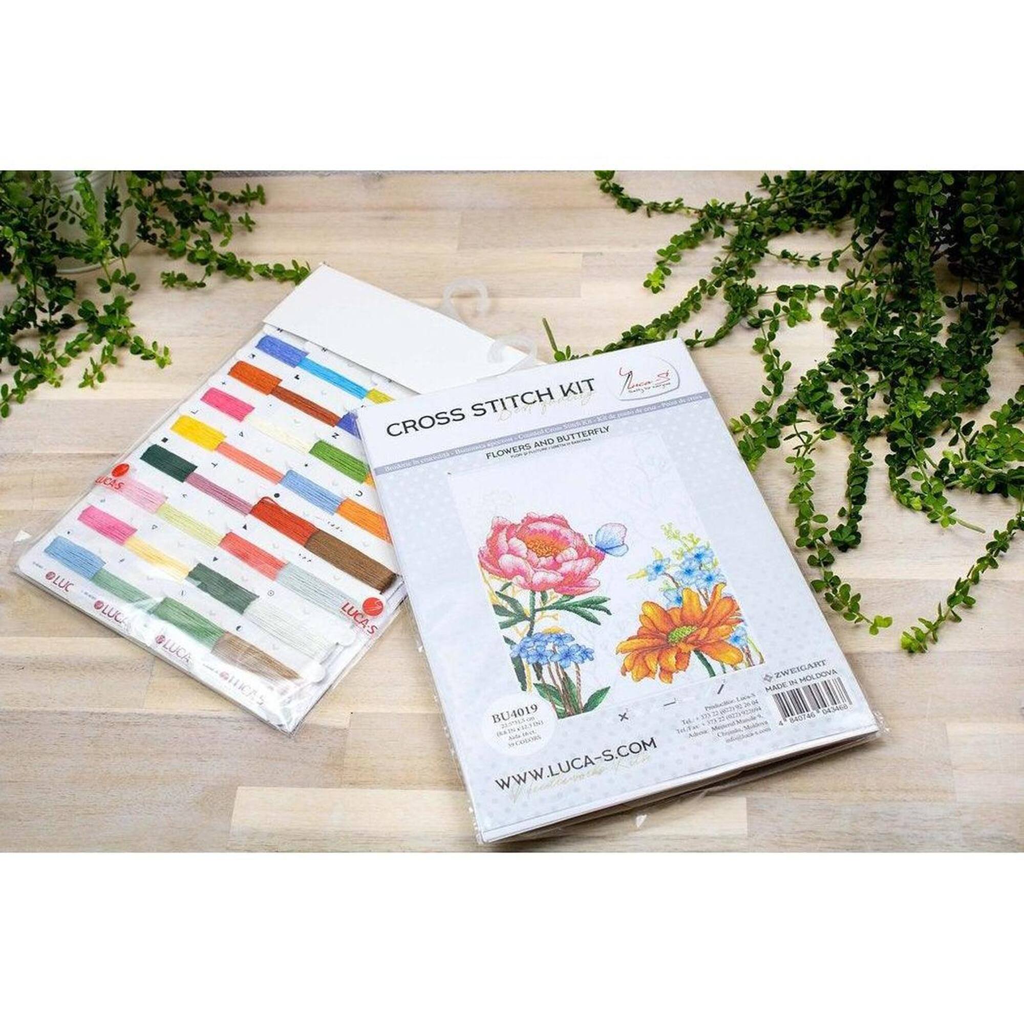 Luca-s Flowers And Butterfly Counted Cross Stitch Kit
